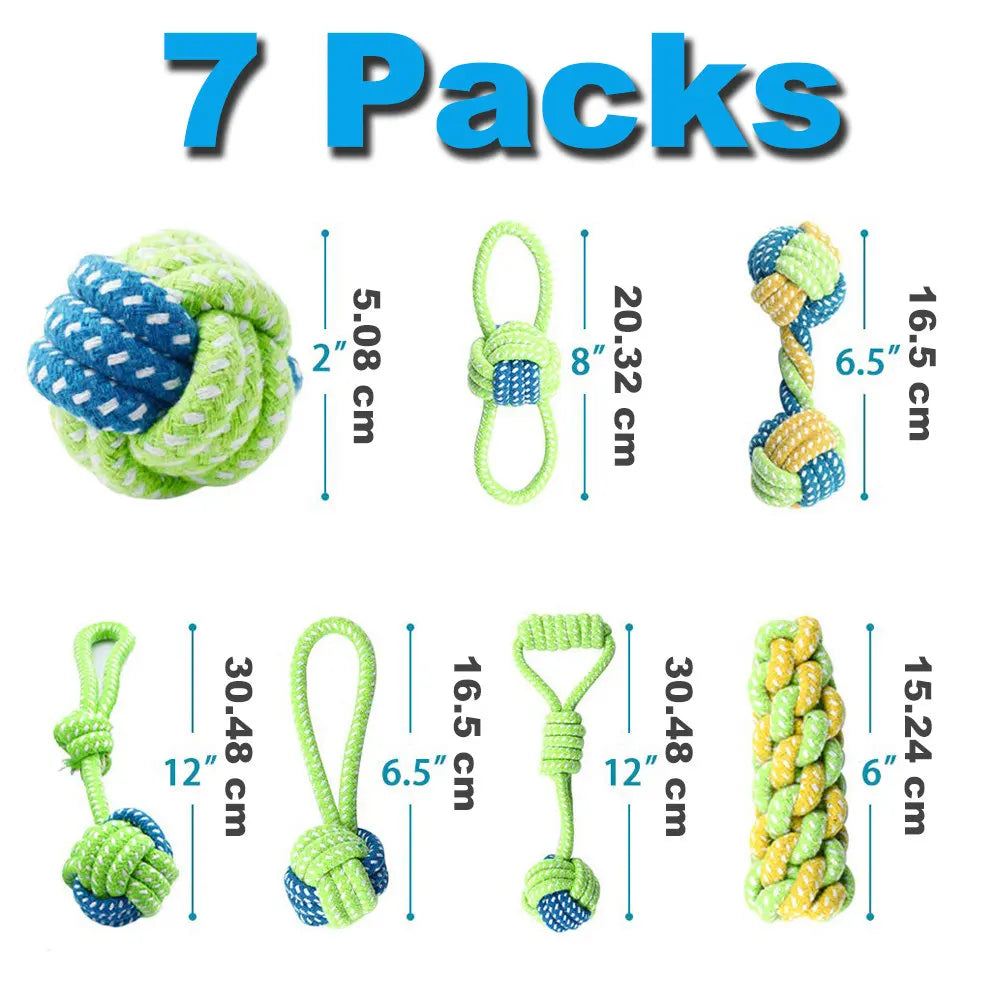 AUSIDAPET 12Pcs Large Dog Toy Sets Chew Rope Toys for Dog Chewing Toys for Dog Outdoor Teeth Clean Toy for Big Dogs Juguete para Perros