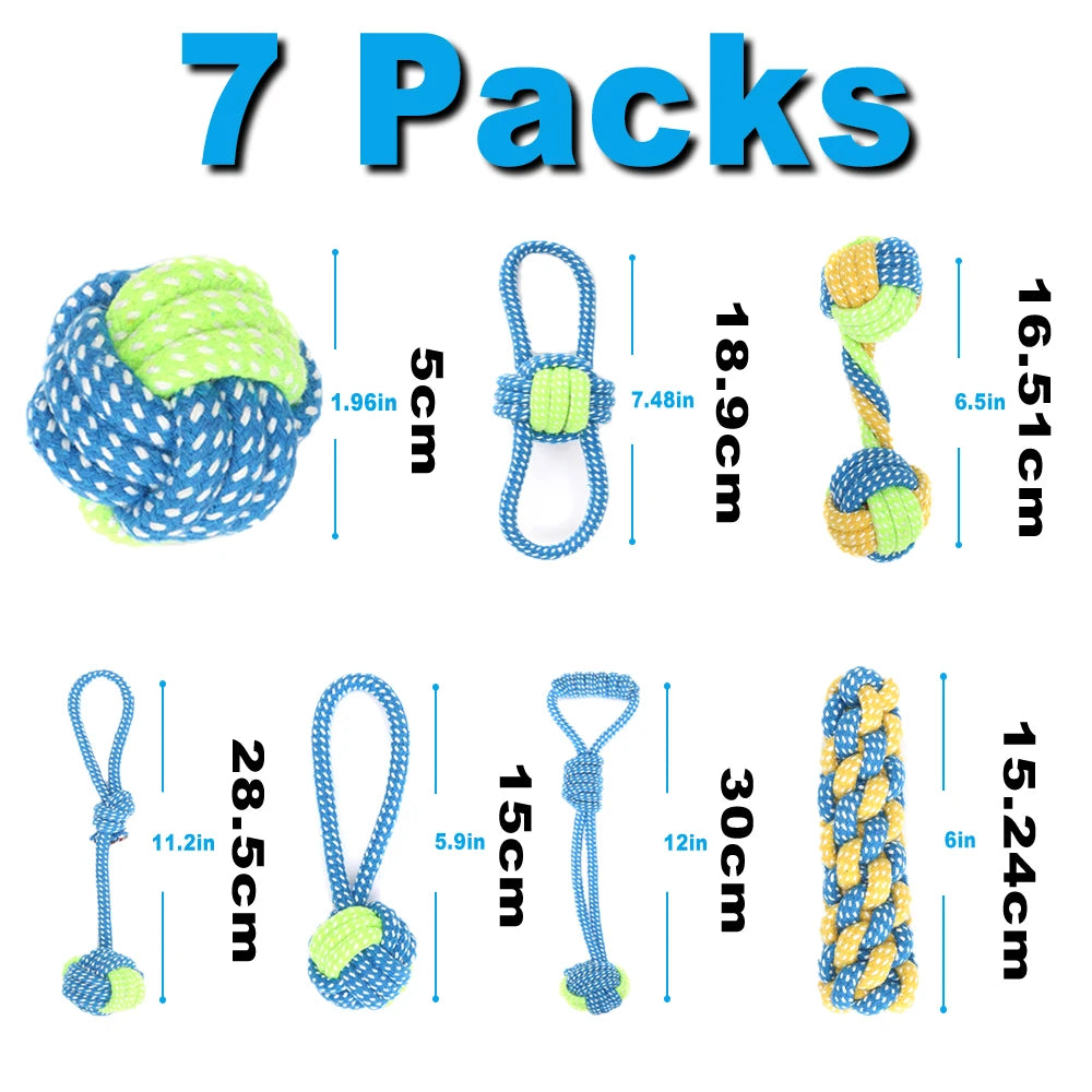 AUSIDAPET 12Pcs Large Dog Toy Sets Chew Rope Toys for Dog Chewing Toys for Dog Outdoor Teeth Clean Toy for Big Dogs Juguete para Perros