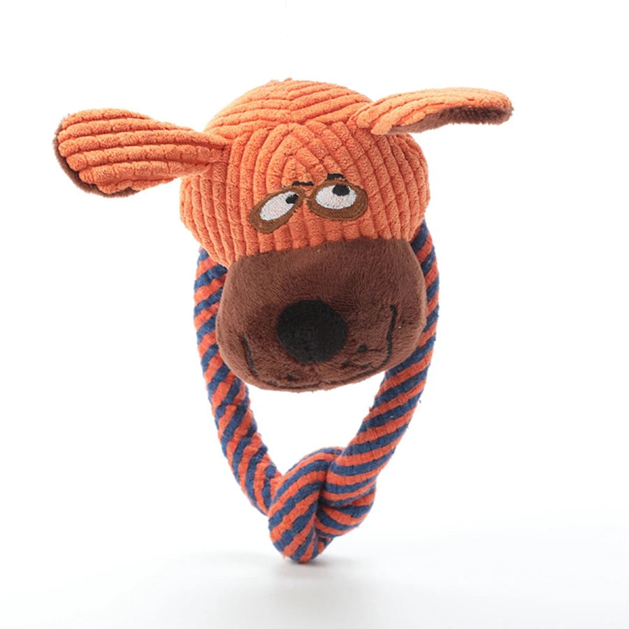 AUSIDAPET 1PC Dog Cotton Rope Toy Sound Grinding Teeth Cleaning Toy
