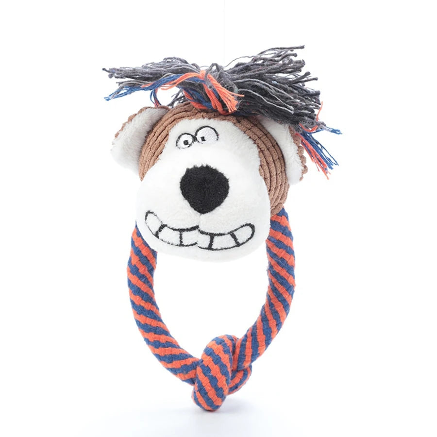 AUSIDAPET 1PC Dog Cotton Rope Toy Sound Grinding Teeth Cleaning Toy