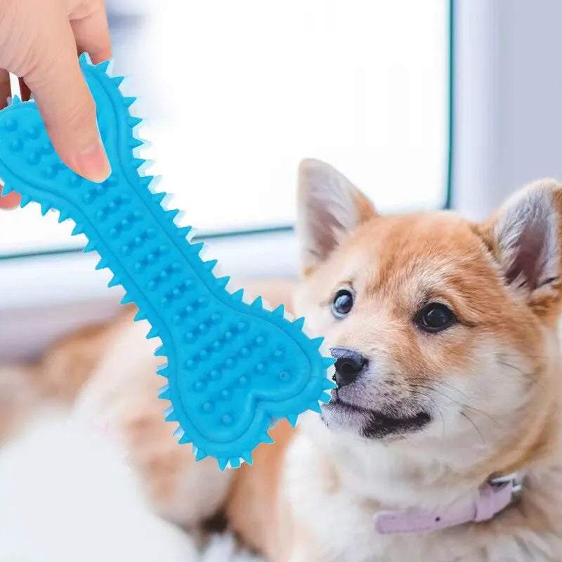 AUSIDAPET 1PC Pet Chew Toy Soft Rubber Bite-resistance Bone Shape Teeth Grinding Chewing Toys for Small Dogs Training Pet Supplies