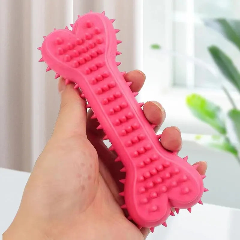 AUSIDAPET 1PC Pet Chew Toy Soft Rubber Bite-resistance Bone Shape Teeth Grinding Chewing Toys for Small Dogs Training Pet Supplies