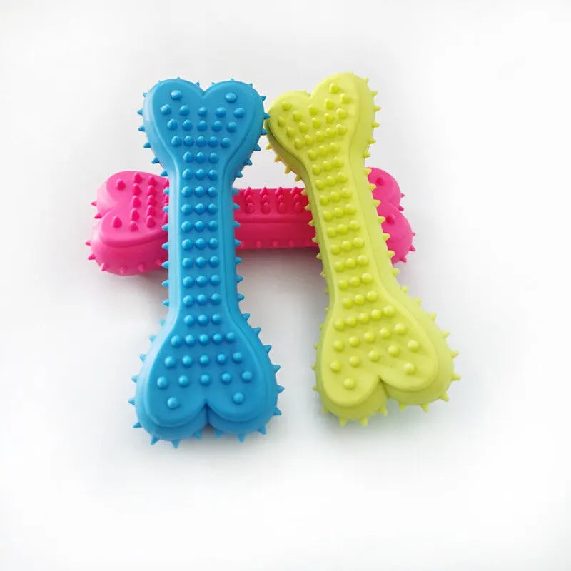 AUSIDAPET 1PC Pet Chew Toy Soft Rubber Bite-resistance Bone Shape Teeth Grinding Chewing Toys for Small Dogs Training Pet Supplies