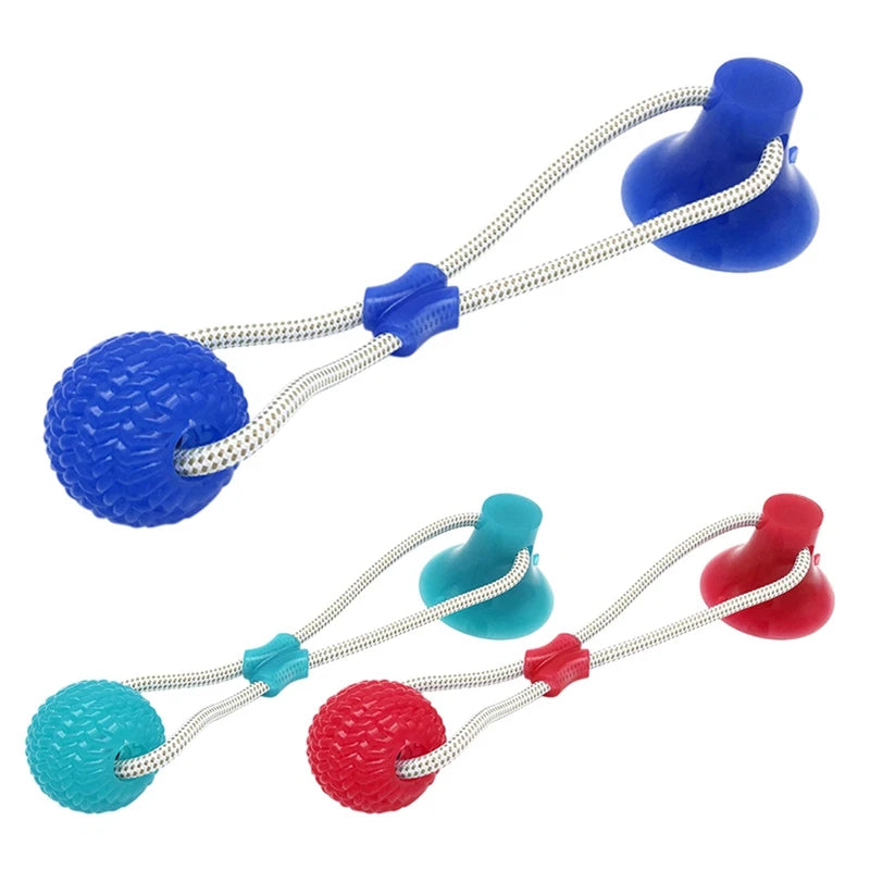 AUSIDAPET 1Piece Pet Toy Floor Suction Cup with Ball for Cat Dog Teeth Cleaning Chewing Playing