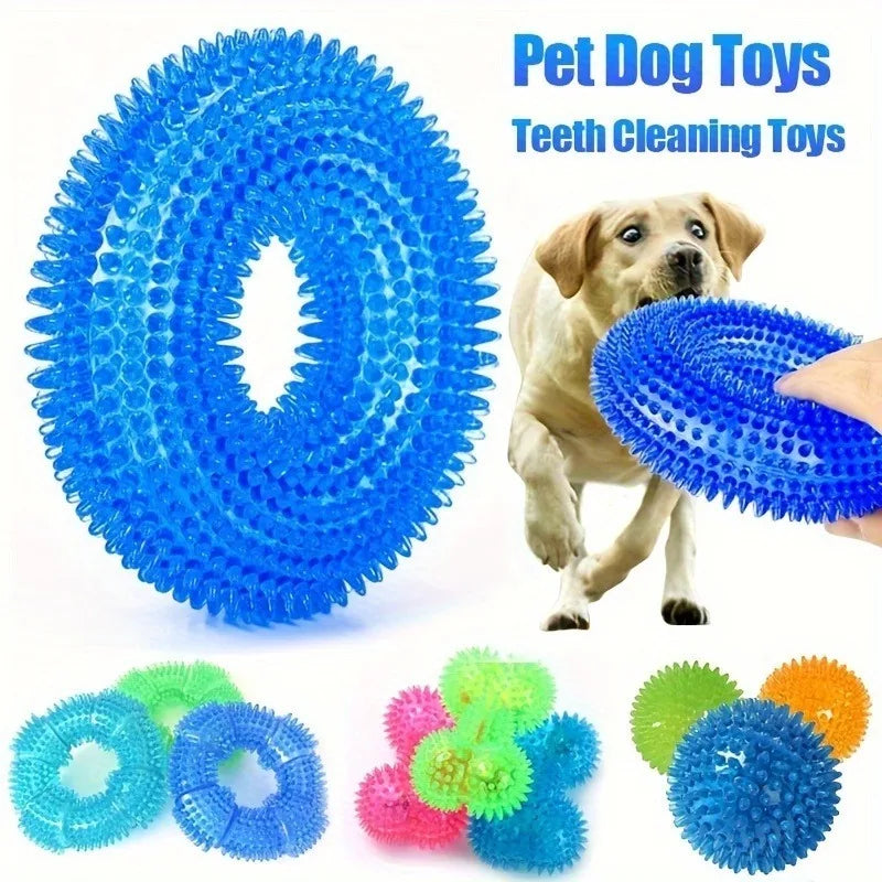 AUSIDAPET 1pc, pet squeaking dog toy nail ring, anti bite grip device, dog donut sound nail ring, dedicated bite resistant rubber ring toy