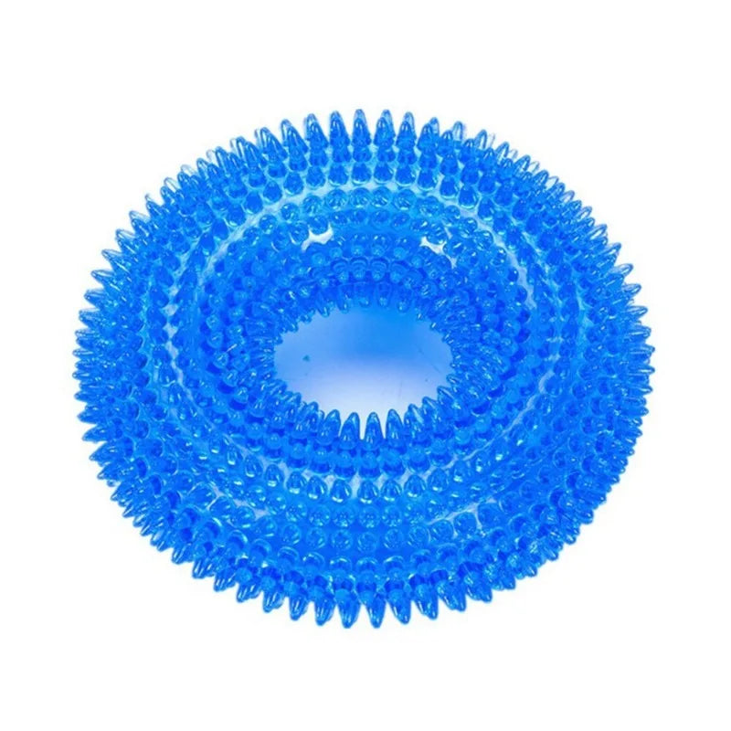AUSIDAPET 1pc, pet squeaking dog toy nail ring, anti bite grip device, dog donut sound nail ring, dedicated bite resistant rubber ring toy