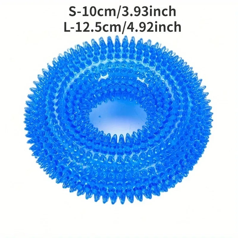 AUSIDAPET 1pc, pet squeaking dog toy nail ring, anti bite grip device, dog donut sound nail ring, dedicated bite resistant rubber ring toy