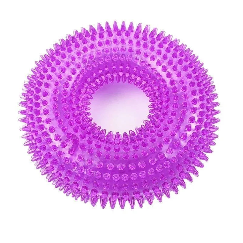 AUSIDAPET 1pc, pet squeaking dog toy nail ring, anti bite grip device, dog donut sound nail ring, dedicated bite resistant rubber ring toy