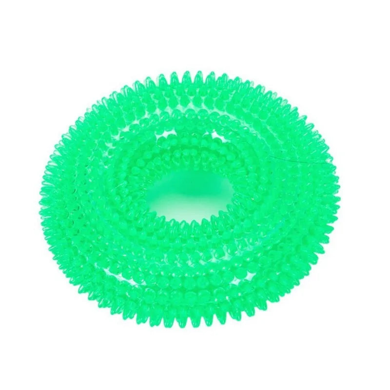 AUSIDAPET 1pc, pet squeaking dog toy nail ring, anti bite grip device, dog donut sound nail ring, dedicated bite resistant rubber ring toy