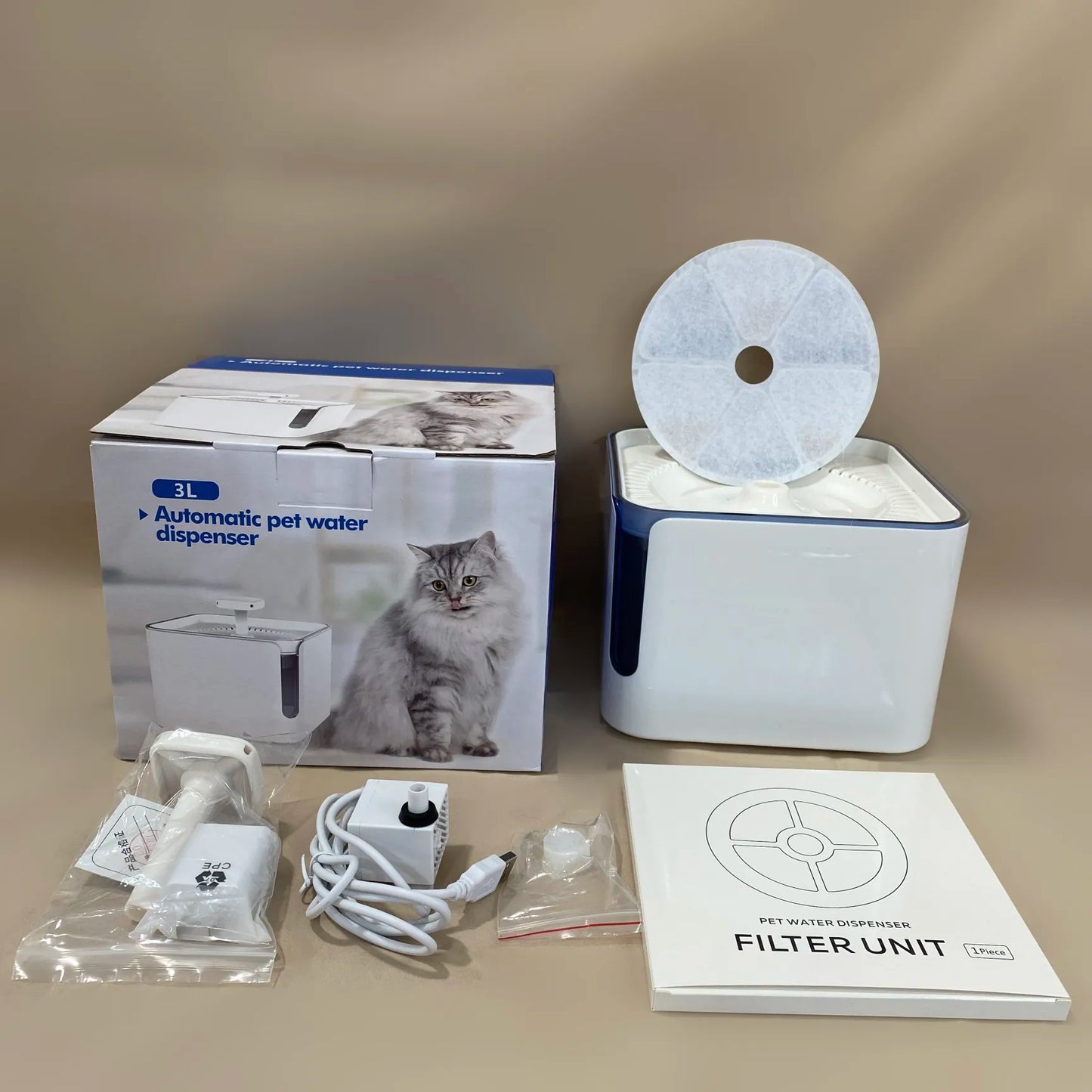 AUSIDAPET 3L Pet Water Fountain