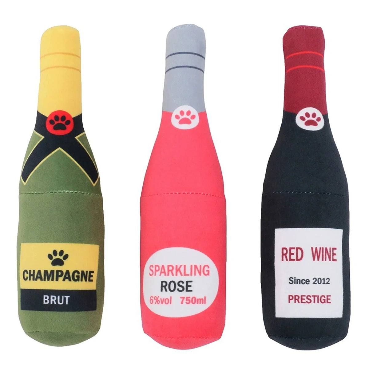 AUSIDAPET 6 Styles Plush Alcohol - Bottle Shaped Dog Toys with Sound - Chew & Play - 26cm - Ideal for Pet Entertainment