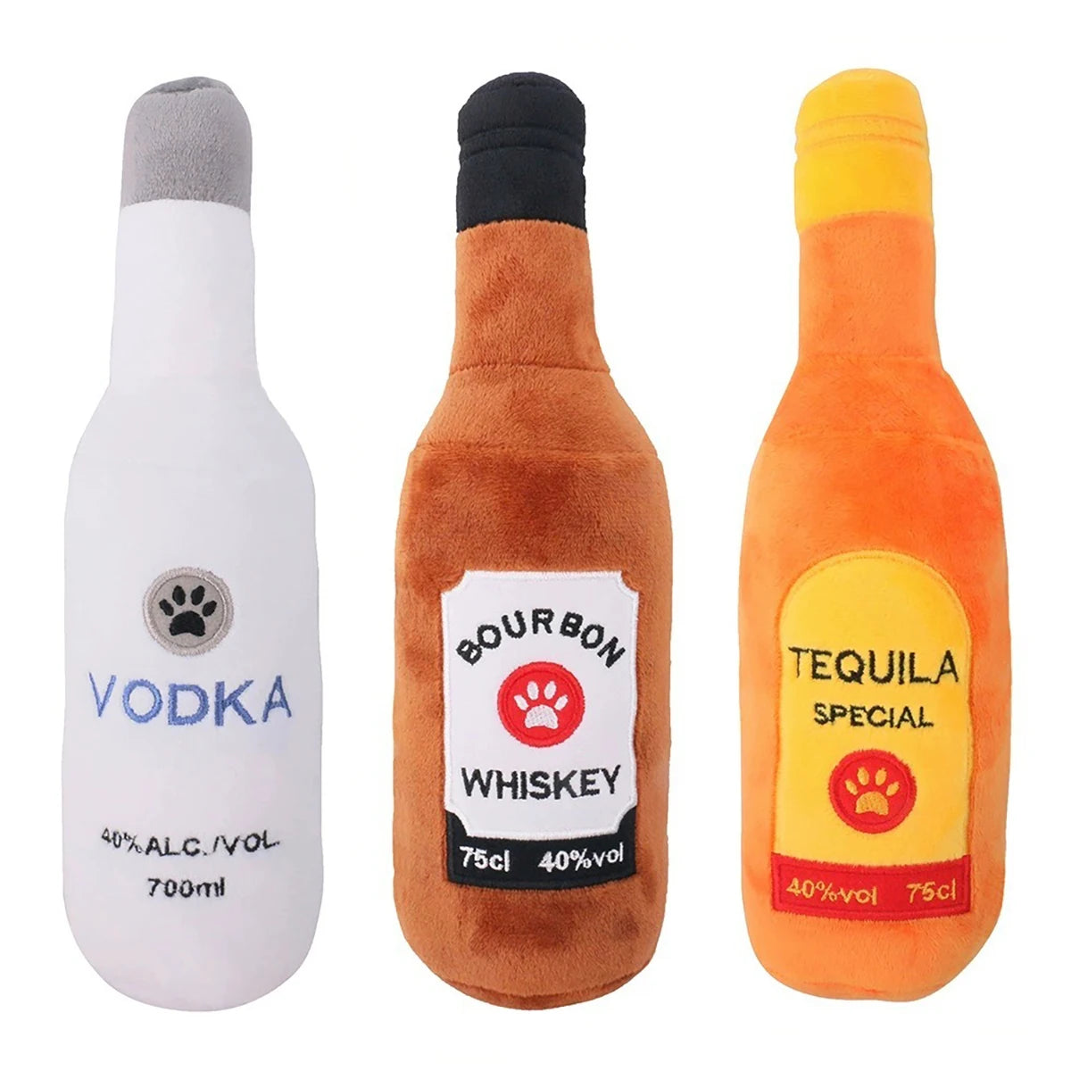 AUSIDAPET 6 Styles Plush Alcohol - Bottle Shaped Dog Toys with Sound - Chew & Play - 26cm - Ideal for Pet Entertainment