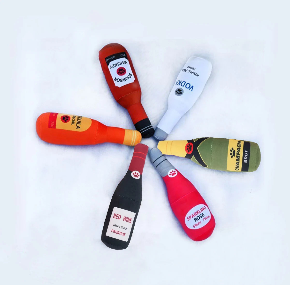 AUSIDAPET 6 Styles Plush Alcohol - Bottle Shaped Dog Toys with Sound - Chew & Play - 26cm - Ideal for Pet Entertainment