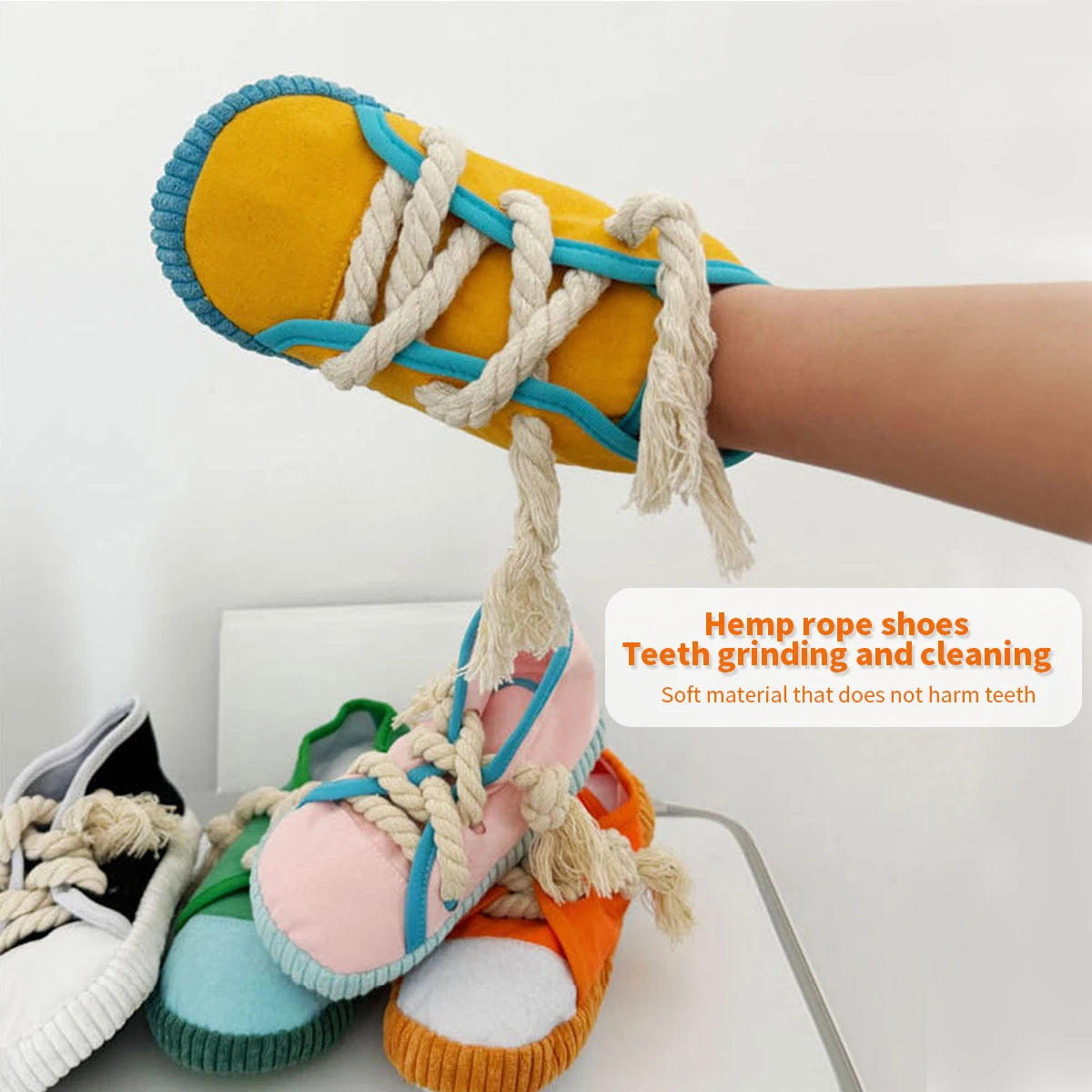AUSIDAPET A dog food hiding and sniffing slippers sound toy to relieve boredom training pet artifact Teddy teething rope knot pet toy