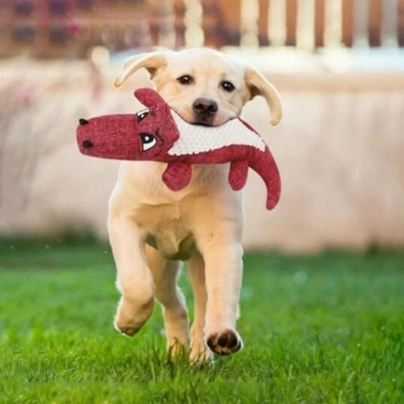 AUSIDAPET A Durable Crocodile Plush Toy, Pet Audible Toy, Bite Resistant Teething Pet Toy for Dog Teething and Interactive Games
