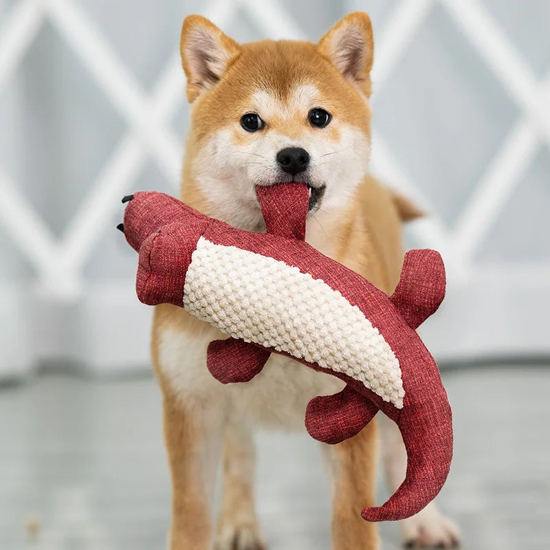 AUSIDAPET A Durable Crocodile Plush Toy, Pet Audible Toy, Bite Resistant Teething Pet Toy for Dog Teething and Interactive Games