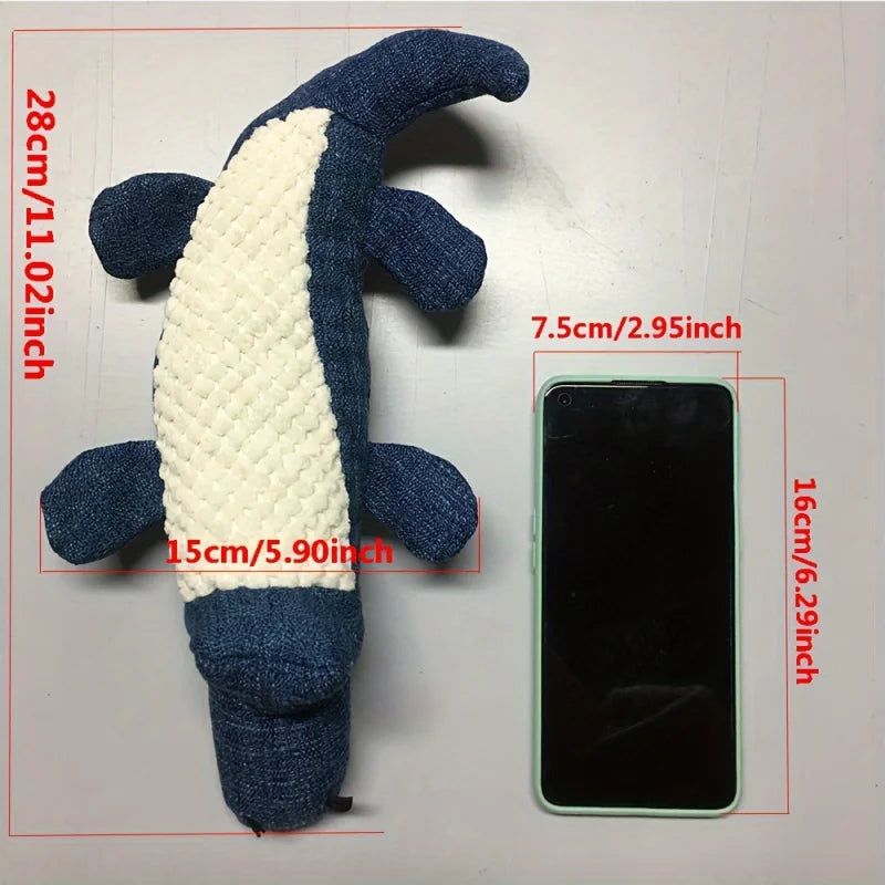 AUSIDAPET A Durable Crocodile Plush Toy, Pet Audible Toy, Bite Resistant Teething Pet Toy for Dog Teething and Interactive Games