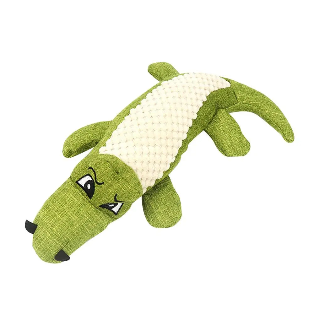 AUSIDAPET A Durable Crocodile Plush Toy, Pet Audible Toy, Bite Resistant Teething Pet Toy for Dog Teething and Interactive Games