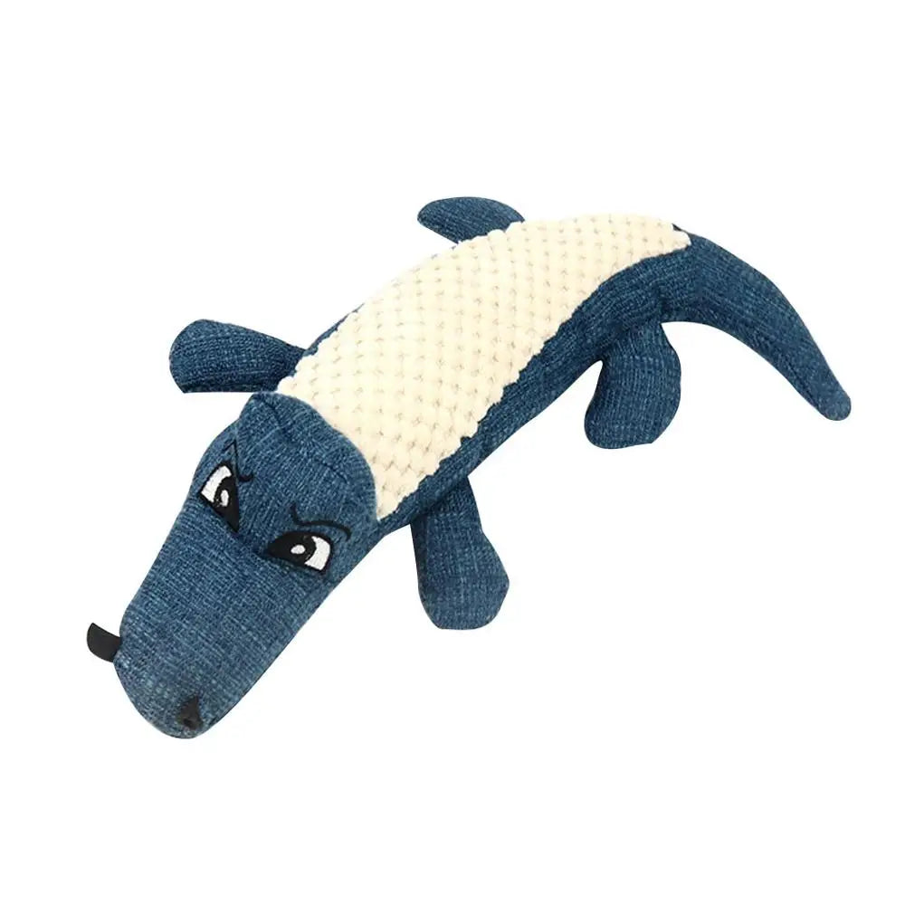 AUSIDAPET A Durable Crocodile Plush Toy, Pet Audible Toy, Bite Resistant Teething Pet Toy for Dog Teething and Interactive Games