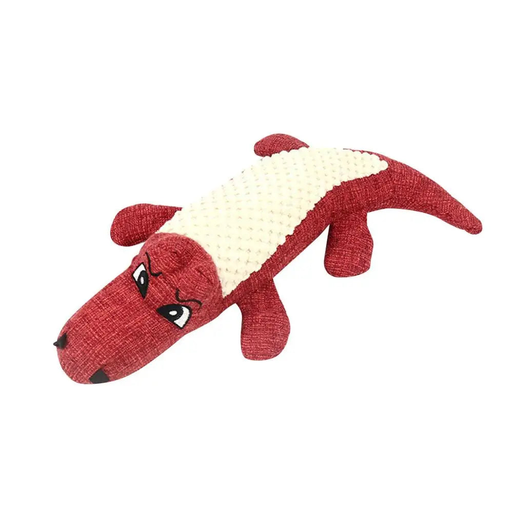 AUSIDAPET A Durable Crocodile Plush Toy, Pet Audible Toy, Bite Resistant Teething Pet Toy for Dog Teething and Interactive Games