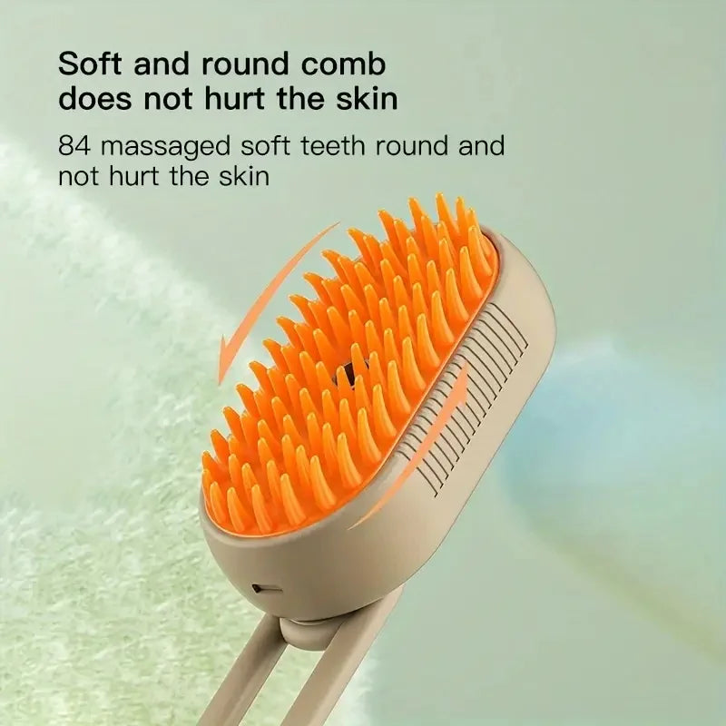 AUSIDAPET Cat Dog Pet Spray Massage Brush One Button Steam Spray Folding Rotatable Floating Hair Bath Hair Removal Brush Comb