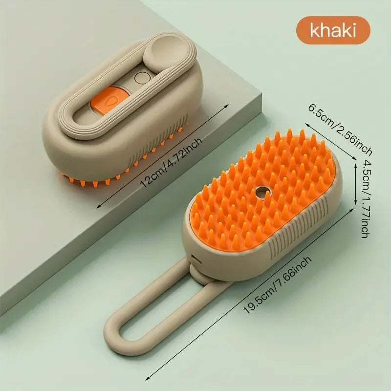 AUSIDAPET Cat Dog Pet Spray Massage Brush One Button Steam Spray Folding Rotatable Floating Hair Bath Hair Removal Brush Comb