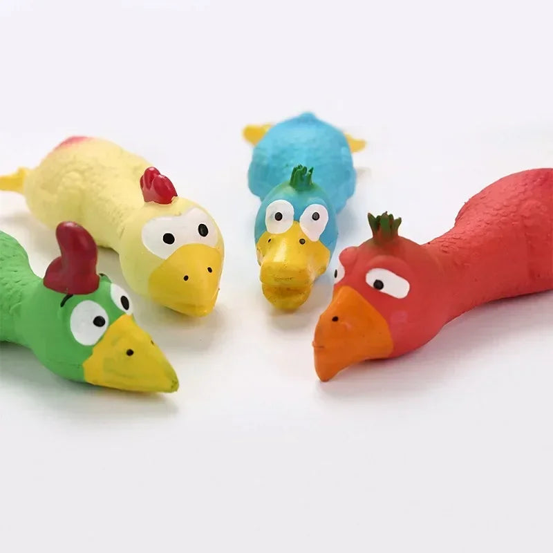AUSIDAPET Cute Latex Chicken Shape Pet Squeak Toys Dog Cat Puppy Chew Sound Toys Simulation Screaming Chicken Squeaker Pet Supplies