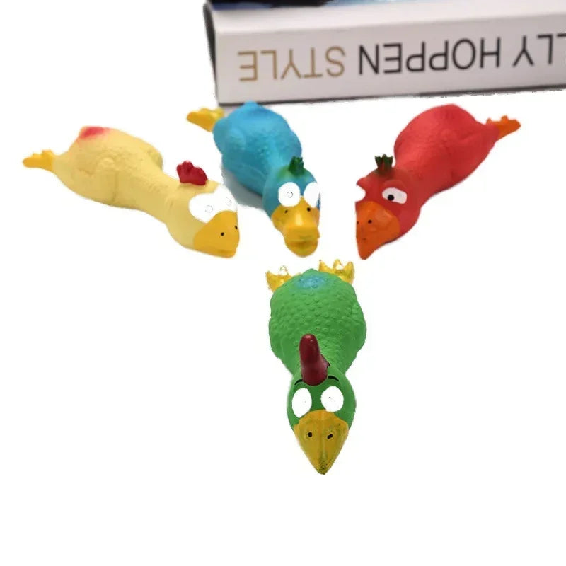 AUSIDAPET Cute Latex Chicken Shape Pet Squeak Toys Dog Cat Puppy Chew Sound Toys Simulation Screaming Chicken Squeaker Pet Supplies