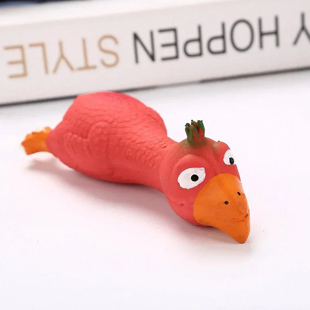AUSIDAPET Cute Latex Chicken Shape Pet Squeak Toys Dog Cat Puppy Chew Sound Toys Simulation Screaming Chicken Squeaker Pet Supplies