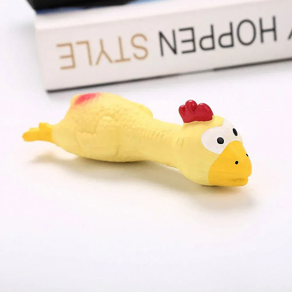 AUSIDAPET Cute Latex Chicken Shape Pet Squeak Toys Dog Cat Puppy Chew Sound Toys Simulation Screaming Chicken Squeaker Pet Supplies