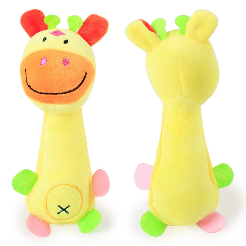 AUSIDAPET Cute Plush Toy Sound Toy Stuffed Squeaky Animal Squeak Dog Toy Cleaning Tooth Dog Chew Rope Toys