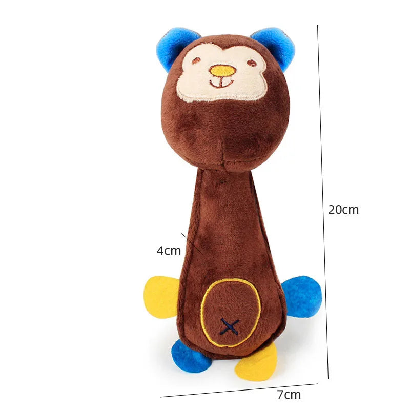 AUSIDAPET Cute Plush Toy Sound Toy Stuffed Squeaky Animal Squeak Dog Toy Cleaning Tooth Dog Chew Rope Toys