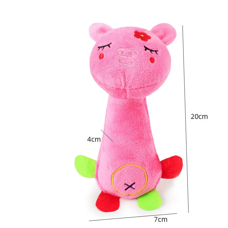 AUSIDAPET Cute Plush Toy Sound Toy Stuffed Squeaky Animal Squeak Dog Toy Cleaning Tooth Dog Chew Rope Toys