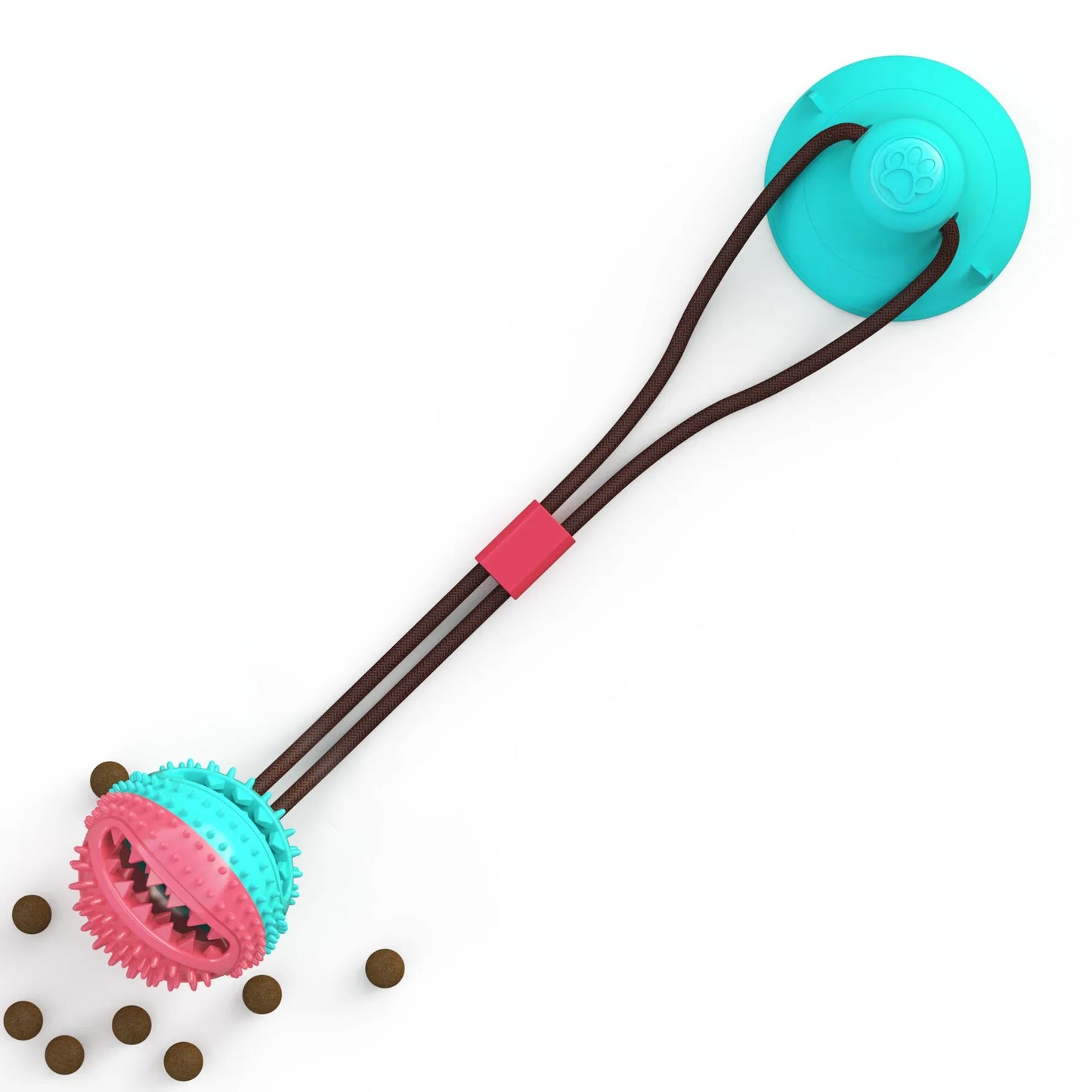 AUSIDAPET Dog Chew Toys,for Aggressive Chewers,Interactive Dog Suction Cup Toy,Teething Rope Toy,Dog Puzzle Treat Food Dispensing Ball Toy