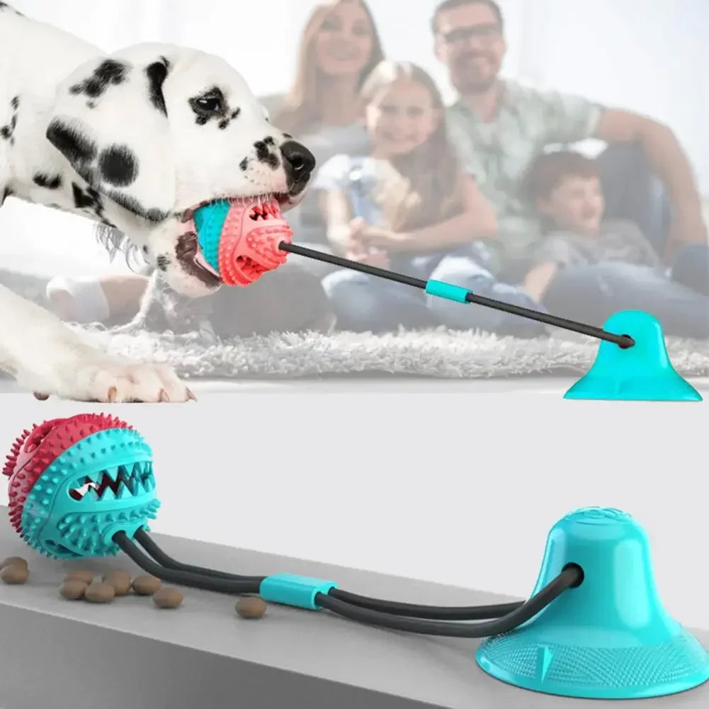 AUSIDAPET Dog Chew Toys,for Aggressive Chewers,Interactive Dog Suction Cup Toy,Teething Rope Toy,Dog Puzzle Treat Food Dispensing Ball Toy
