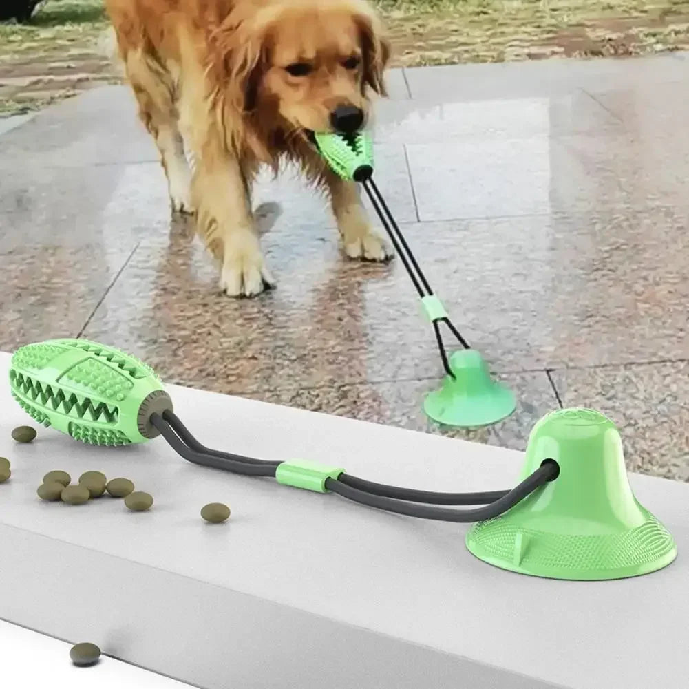 AUSIDAPET Dog Chew Toys,for Aggressive Chewers,Interactive Dog Suction Cup Toy,Teething Rope Toy,Dog Puzzle Treat Food Dispensing Ball Toy
