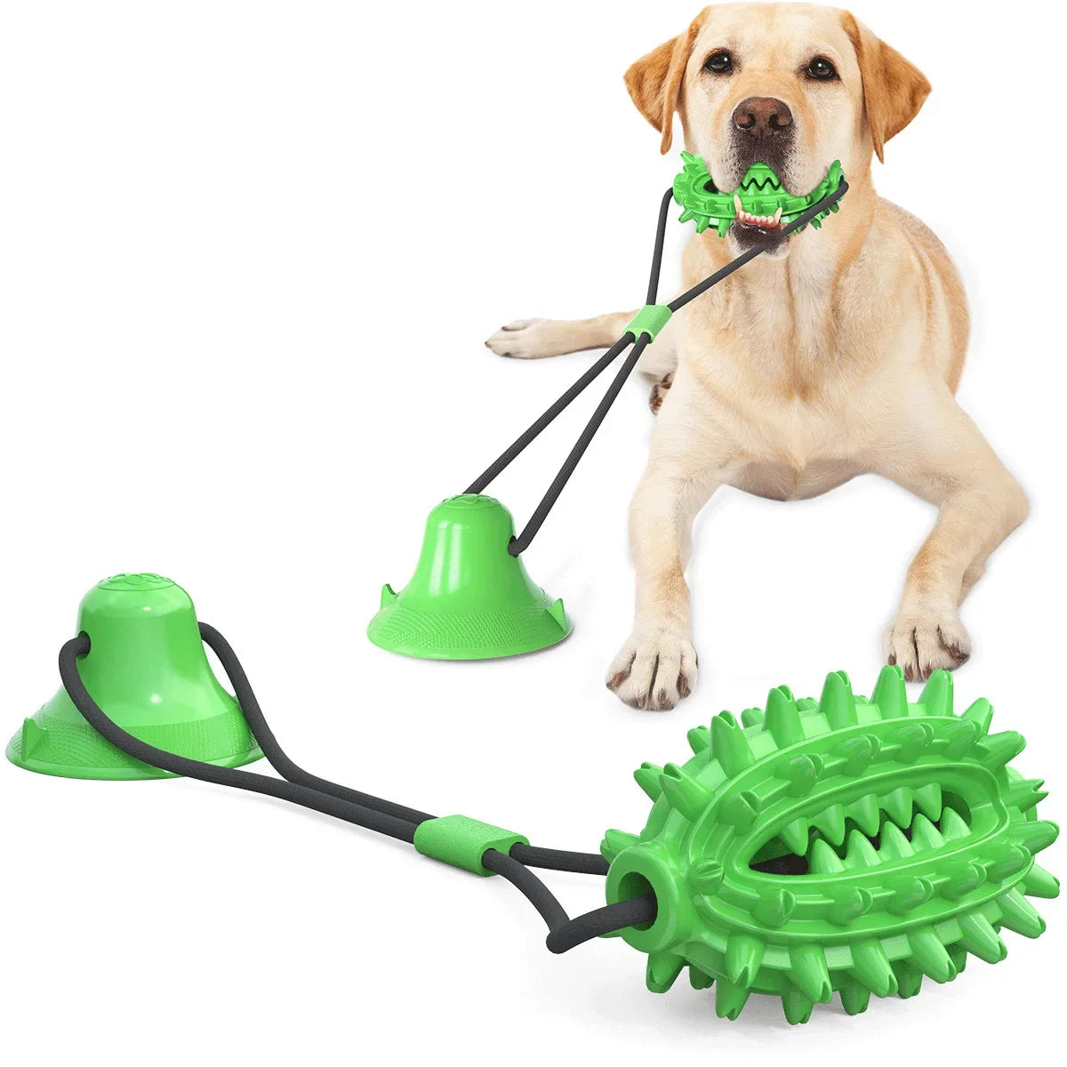 AUSIDAPET Dog Chew Toys,for Aggressive Chewers,Interactive Dog Suction Cup Toy,Teething Rope Toy,Dog Puzzle Treat Food Dispensing Ball Toy