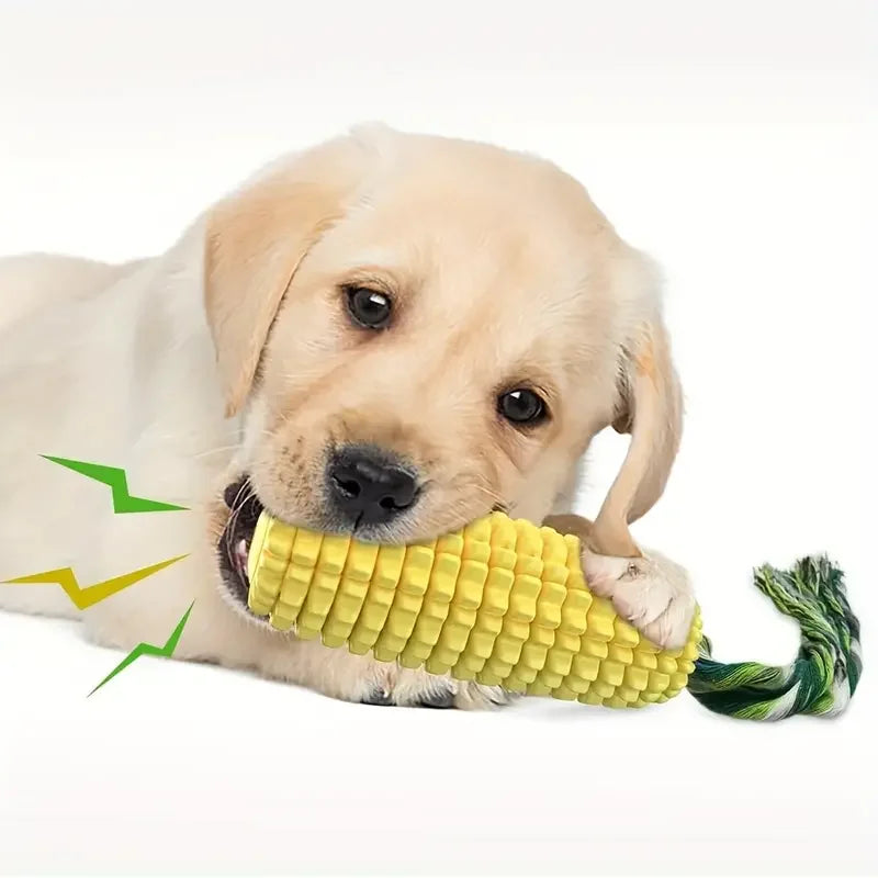 AUSIDAPET Dog Chew Toys for Aggressive Chewers, Tough Durable Squeaky Interactive Dog Toys, Puppy Teeth Chew Corn Stick Toy for Small Larg