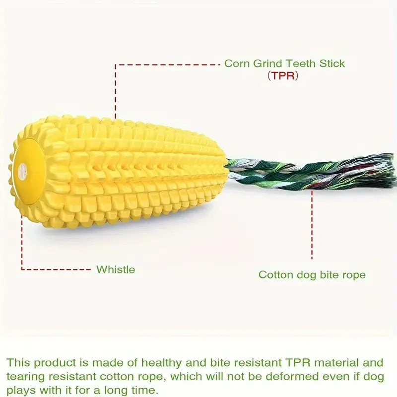 AUSIDAPET Dog Chew Toys for Aggressive Chewers, Tough Durable Squeaky Interactive Dog Toys, Puppy Teeth Chew Corn Stick Toy for Small Larg
