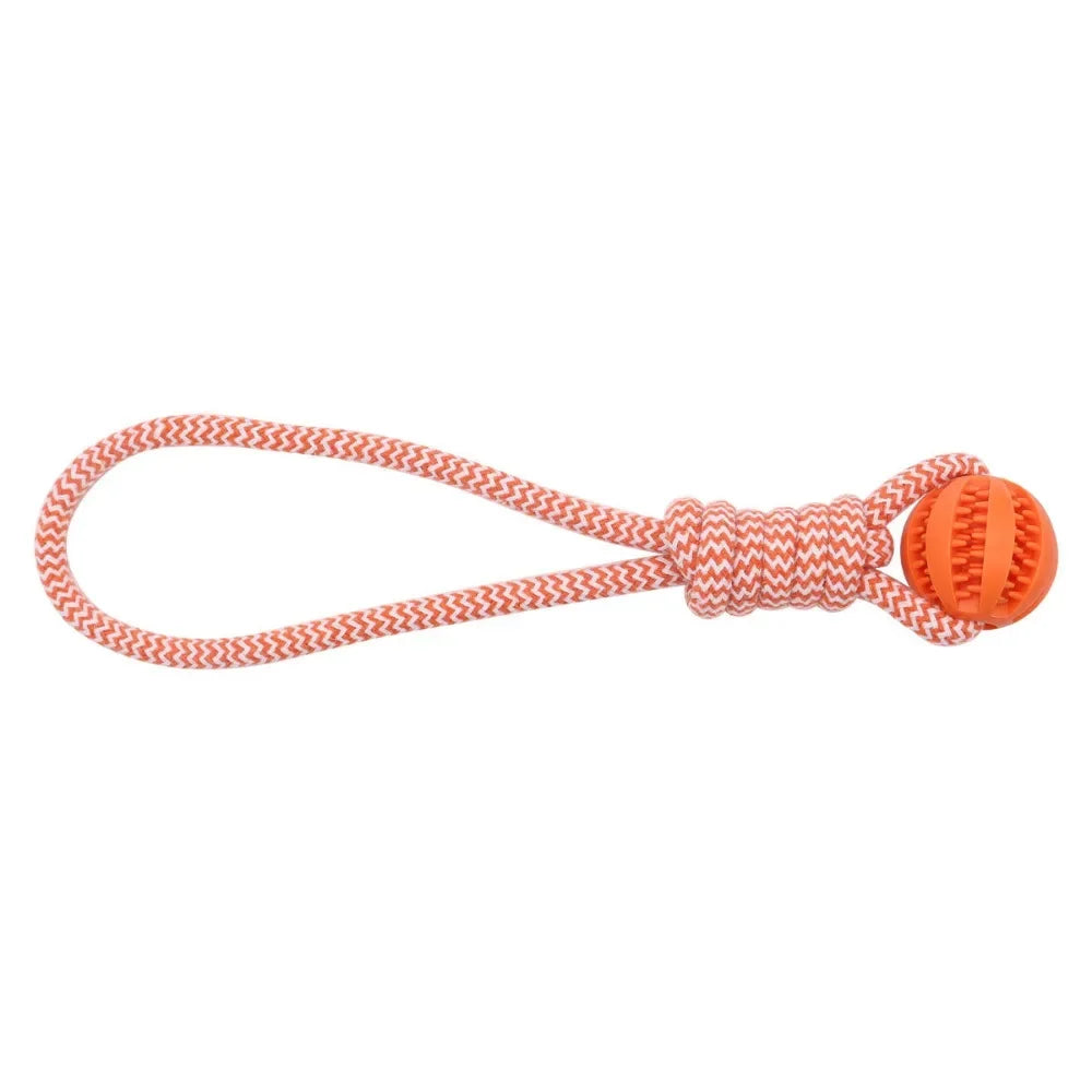 AUSIDAPET Dog Rope Ball Bite Resistance Training Ball with Rope Interesting Puzzle Teething Toy for Molar Teeth Cleaning Boredom Relieving