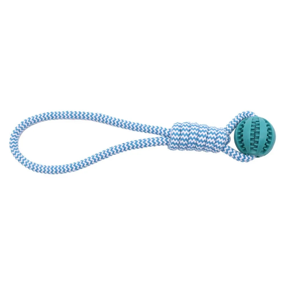 AUSIDAPET Dog Rope Ball Bite Resistance Training Ball with Rope Interesting Puzzle Teething Toy for Molar Teeth Cleaning Boredom Relieving