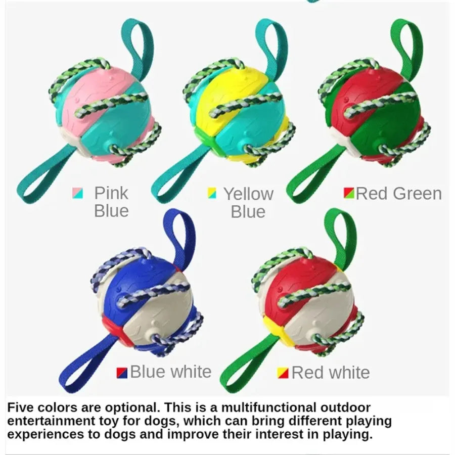 AUSIDAPET Dog Soccer Ball Interactive Pet Toys Foldable Ball Molar Toy Outdoor Training Ball for Puppy Dog Chew Dog Accessories