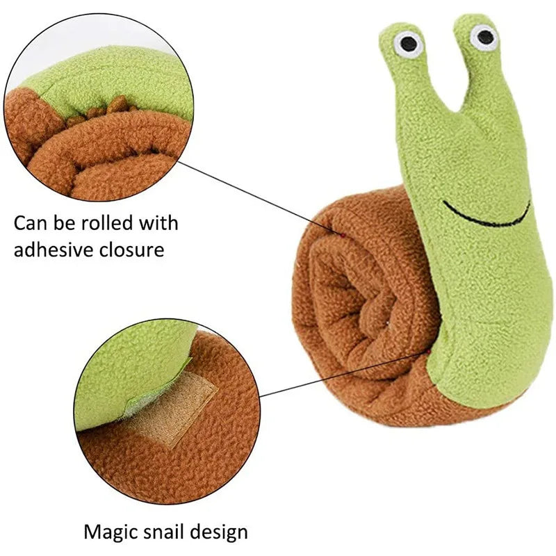 AUSIDAPET Dog Squeak Toys Pet Sniffing Plush Snails Toys Tibetan Food Molar Puzzle Dog Toys Interactive Dog Puzzle Toy Feeder Pet Supply
