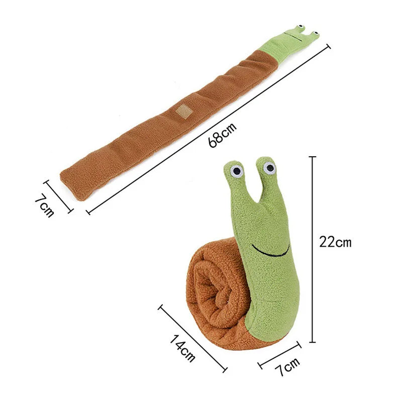 AUSIDAPET Dog Squeak Toys Pet Sniffing Plush Snails Toys Tibetan Food Molar Puzzle Dog Toys Interactive Dog Puzzle Toy Feeder Pet Supply
