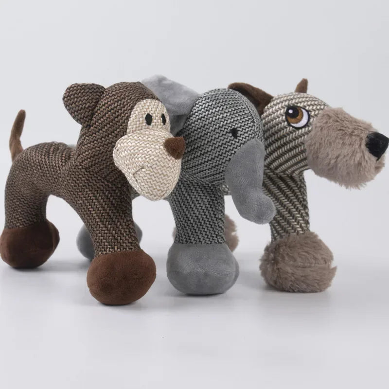 AUSIDAPET Dog Squeaky Toys Pet Supplies Pets Chew Toy Cute Animal Shape Puppy Plush Toy Cleaning Teeth Interactive For Small Medium Dog