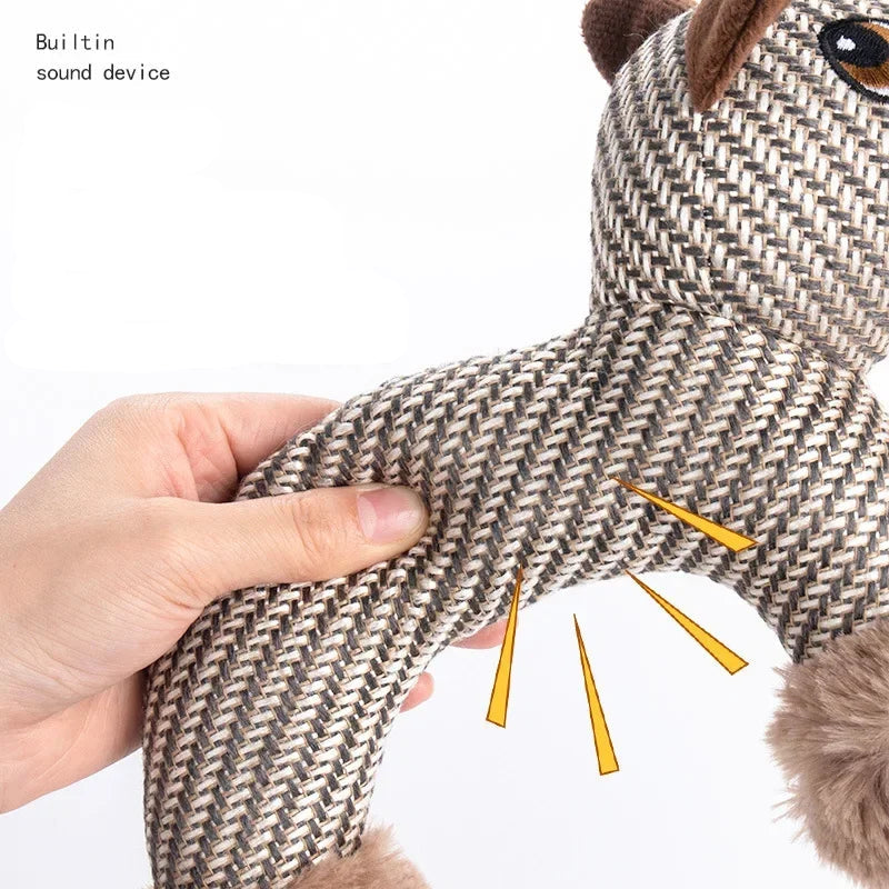 AUSIDAPET Dog Squeaky Toys Pet Supplies Pets Chew Toy Cute Animal Shape Puppy Plush Toy Cleaning Teeth Interactive For Small Medium Dog