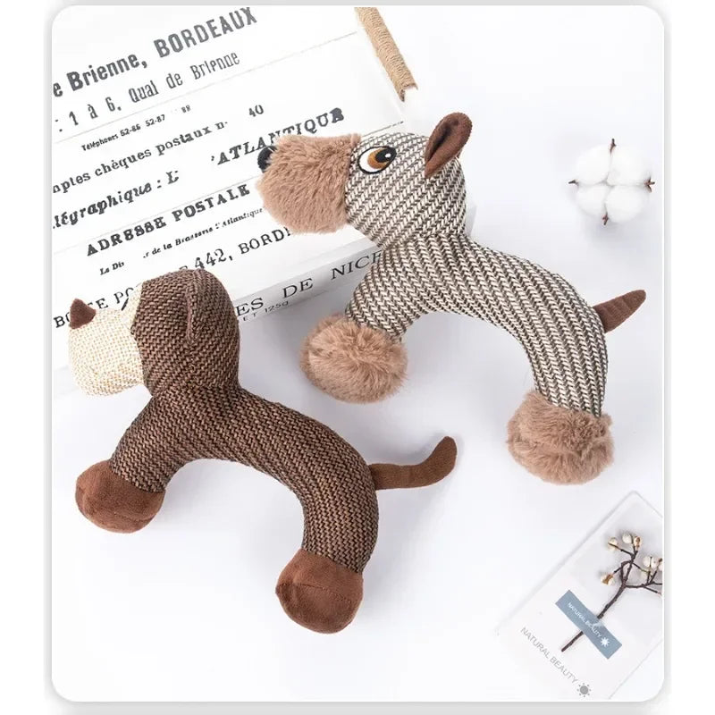 AUSIDAPET Dog Squeaky Toys Pet Supplies Pets Chew Toy Cute Animal Shape Puppy Plush Toy Cleaning Teeth Interactive For Small Medium Dog