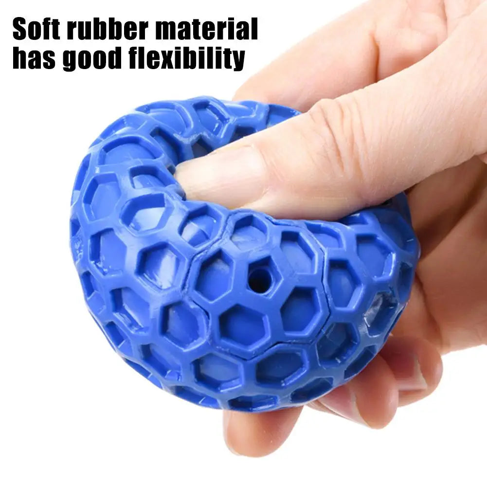 AUSIDAPET Dog Toys Bite Resistant Interactive Throwing Sound Honeycomb Balls Natural Rubber Teething Clean Teeth Toys Pet Products