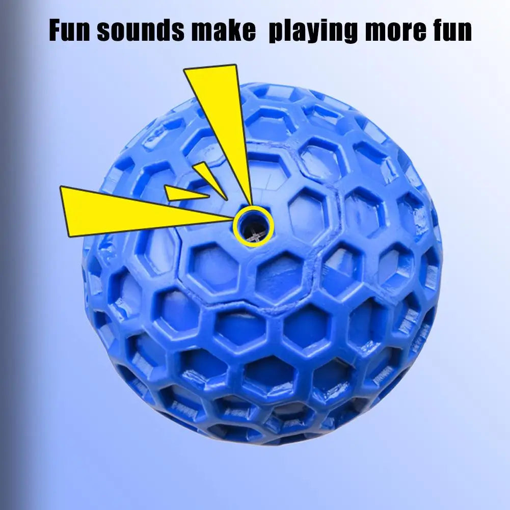 AUSIDAPET Dog Toys Bite Resistant Interactive Throwing Sound Honeycomb Balls Natural Rubber Teething Clean Teeth Toys Pet Products