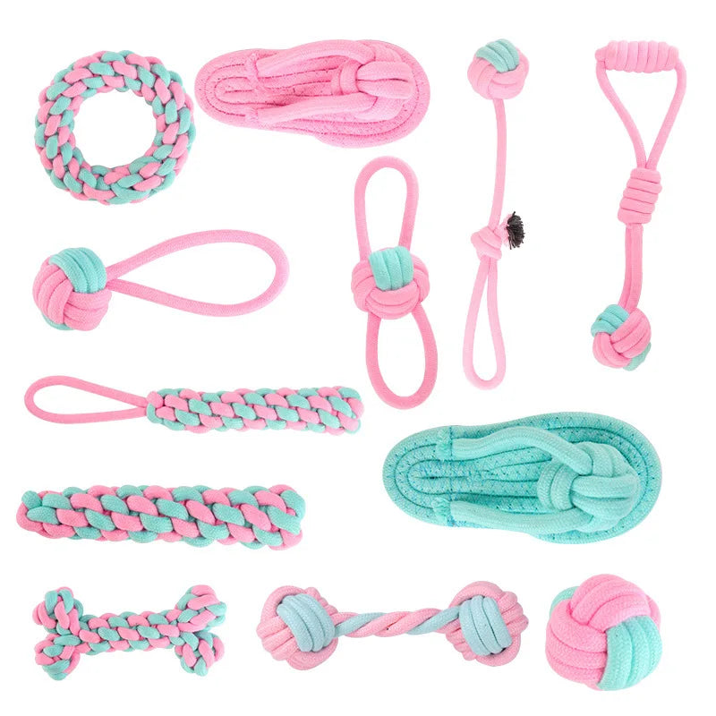 AUSIDAPET Dog toys chewing Pet Cotton Rope interactive knot Pets toy set chew Bite Molar Interaction dogs accessories Supplies